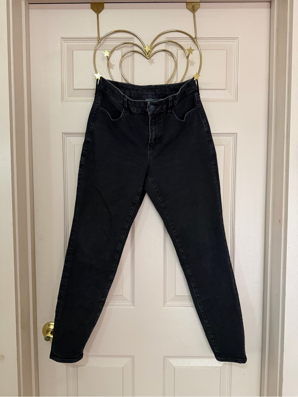 American Eagle Dream Stretch Black High Rise Skinny Jeans Size 8 Regular